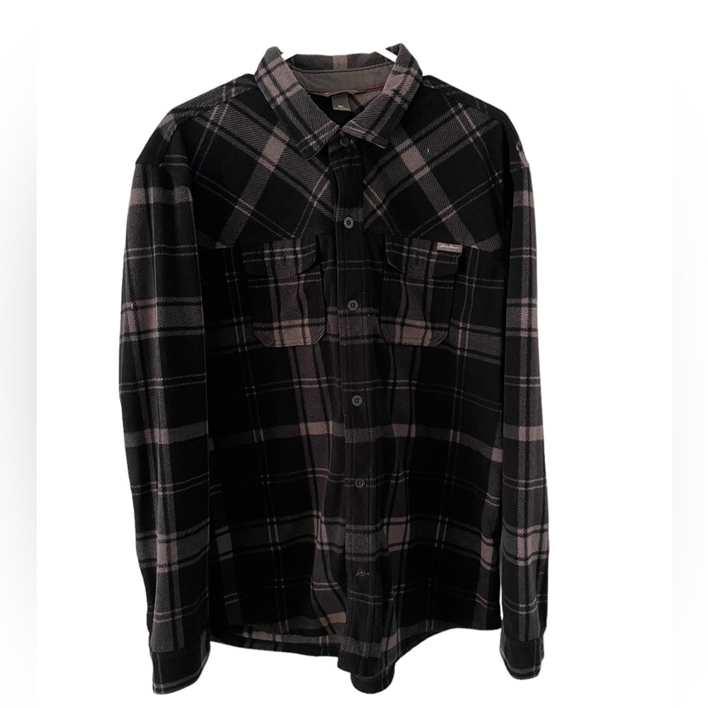 Eddie Bauer Flannel Plaid Button Down Men Large